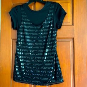 Womens black with sequins top!